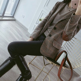 Grid-Blazer mit Prägung