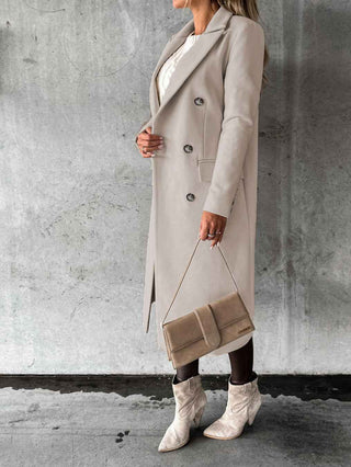 Figurbetonter Trenchcoat in Long-Form