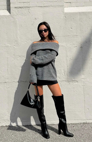 Schulterfreier Pullover