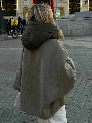 Oversize Steppjacke mit Kapuze