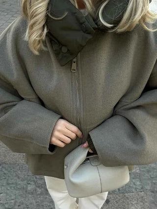 Oversize Steppjacke mit Kapuze
