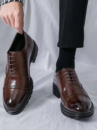 Oxford Schuhe Herren Elegant mit Cap Toe