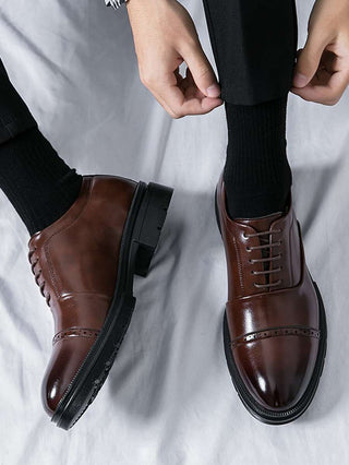Oxford Schuhe Herren Elegant mit Cap Toe