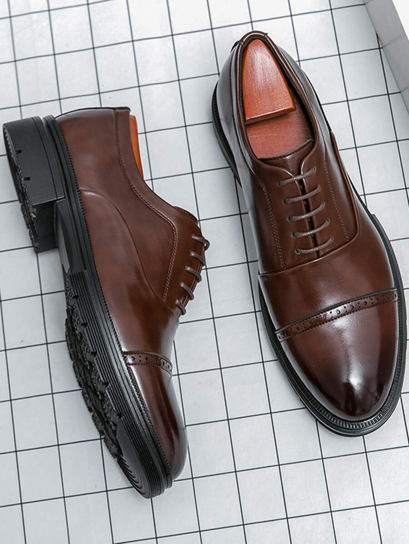 Oxford Schuhe Herren Elegant mit Cap Toe