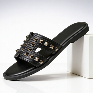 Pantoletten Damen elegant mit Nieten-Sandals-Cecile Lavelle-Schwarz-36-Cecile Lavelle