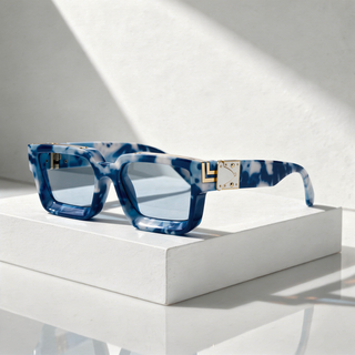 Quadratische Sonnenbrille UV400 mit breitem Rahmen-Cecile Lavelle-Blau-Cecile Lavelle