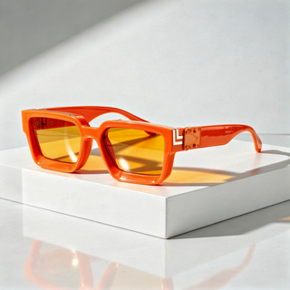 Quadratische Sonnenbrille UV400 mit breitem Rahmen-Cecile Lavelle-Koralle-Cecile Lavelle