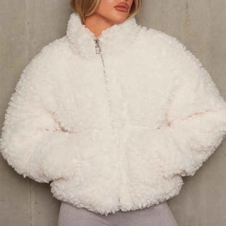 Plüschjacke Kurz