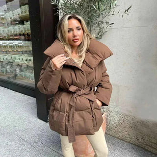 Pufferjacke Damen mit Gürtel