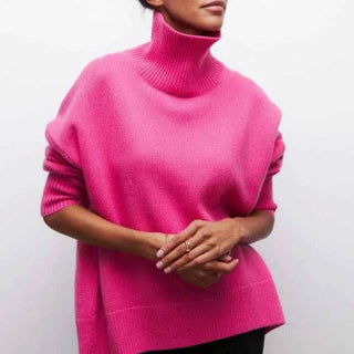 Figurbetonter Damen Rollkragenpullover