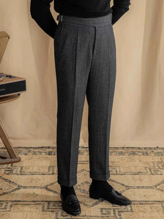 Klassische Wollhose mit Bundfalten Herren