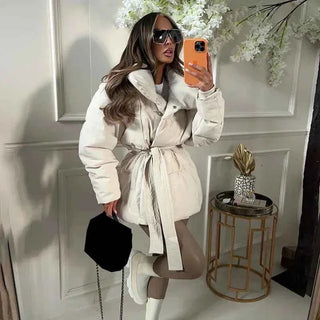 Pufferjacke Damen mit Gürtel