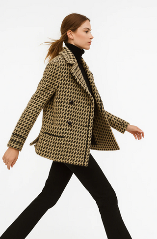Damen Strick Jacke Hahnentritt