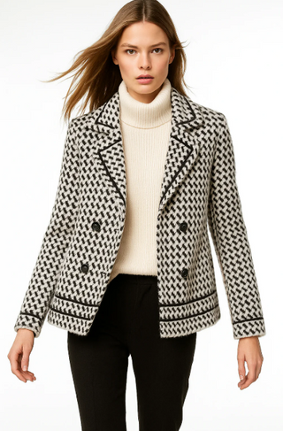 Damen Strick Jacke Hahnentritt