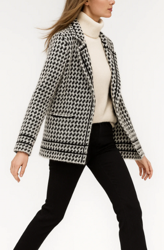 Damen Strick Jacke Hahnentritt