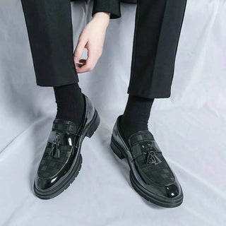 Karierte Tassel Loafer Herren