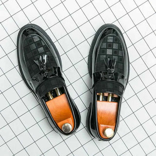Karierte Tassel Loafer Herren