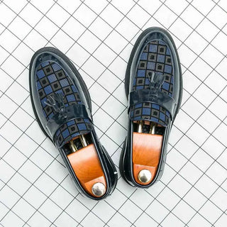 Karierte Tassel Loafer Herren