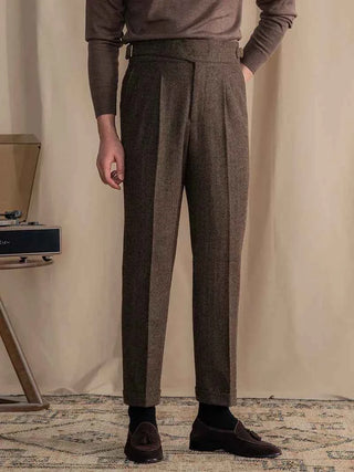 Klassische Wollhose mit Bundfalten Herren
