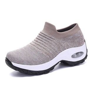 Slip-On Sneaker Damen Atmungsaktiv in Khaki