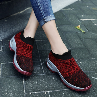 Slip-On Sneaker Damen Atmungsaktiv in Rot