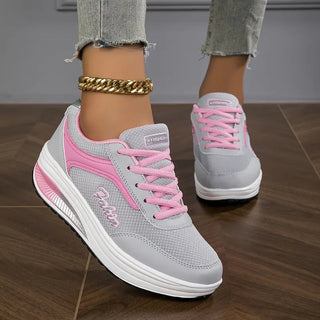 Sneaker Damen Plateau mit Schnürung Komfort-Cecile Lavelle-Rosa-35-Cecile Lavelle