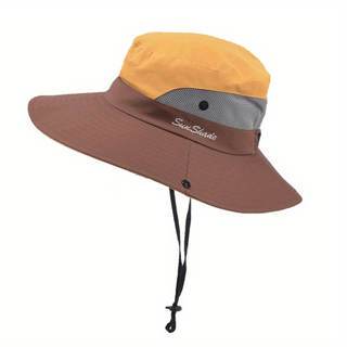 Sonnenhut Damen UV Schutz mit breiter Krempe-Cecile Lavelle-Gelb-Eine Größe-Cecile Lavelle