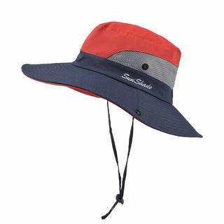 Sonnenhut Damen UV Schutz mit breiter Krempe-Cecile Lavelle-Rot-Eine Größe-Cecile Lavelle