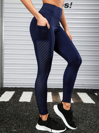 Sport Leggings Damen mit Tasche und Hohem Bund-Cecile Lavelle-Dunkelblau-S-Cecile Lavelle