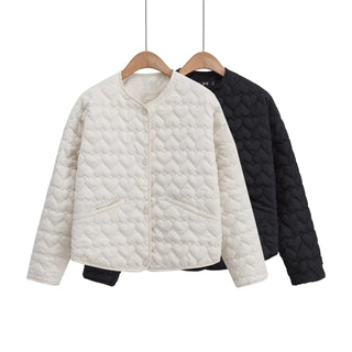 Steppjacke Damen mit Herzmuster
