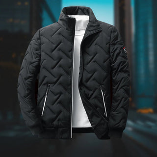 Steppjacke Herren mit Stehkragen in Schwarz