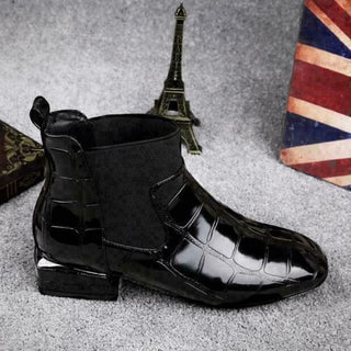 Stiefeletten Damen Elegant mit Schnallen Schwarz