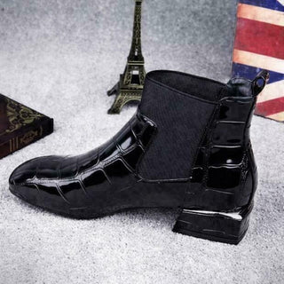 Stiefeletten Damen Elegant mit Schnallen Schwarz