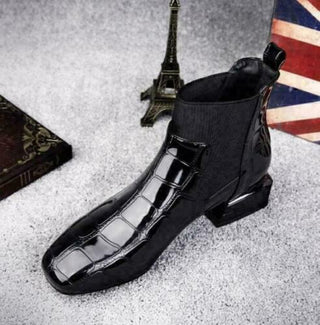 Stiefeletten Damen Elegant mit Schnallen in Schwarz