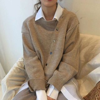 Strickjacke Damen Oversized mit Knöpfen