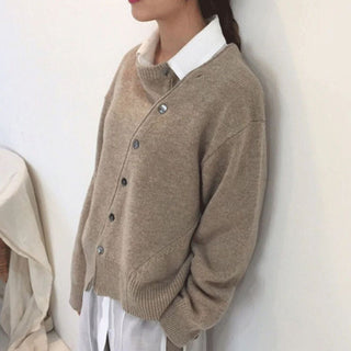 Strickjacke Damen Oversized mit Knöpfen
