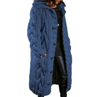 Strickmantel Damen Lang mit Kapuze