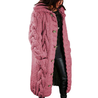 Strickmantel Damen Lang mit Kapuze