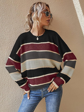 Strickpullover Damen Oversized Gestreift