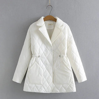 Taillierte Steppjacke Damen Elegant - Cecile LavelleWeiß