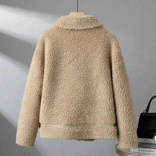 Teddyjacke Damen Oversized mit Kragen