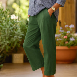 Weitbeinige Damen Sommerhose mit Elastischem Bund-Trousers-Cecile Lavelle-Cecile Lavelle