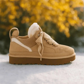Winter Sneaker Damen Gefüttert mit Plateausohle  in Beige