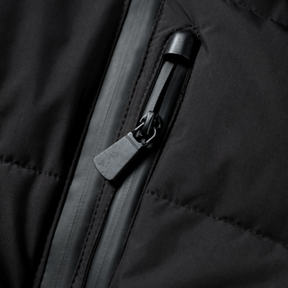 Winterjacke Damen Schwarz Puffer mit Gürtel und Kapuze