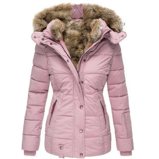 Winterjacke Damen mit Fellkapuze Slim Fit