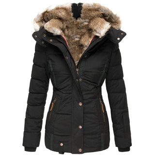 Winterjacke Damen mit Fellkapuze Slim Fit