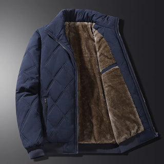Winterjacke Herren Gesteppt mit Fleecefutter in Blau