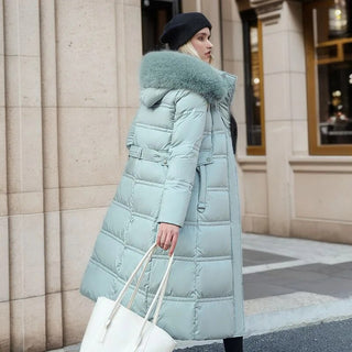 Wintermantel Damen Lang mit Fellkapuze