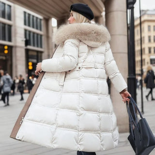 Wintermantel Damen Lang mit Fellkapuze
