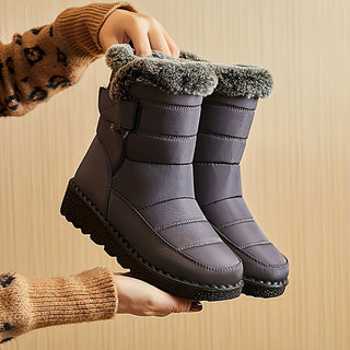 Winterstiefel Damen Gefüttert mit Fell in Grau